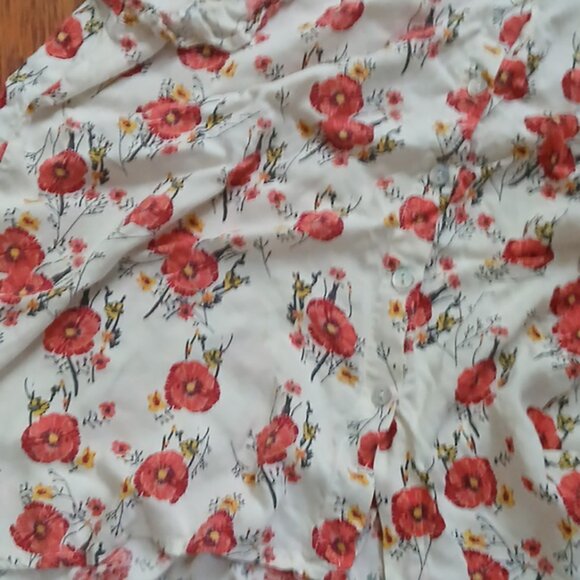 Just Living Floral Blouse - Red and White - Picture 8 of 9